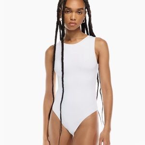 Babaton Contour Muscle Bodysuit in White - NWT